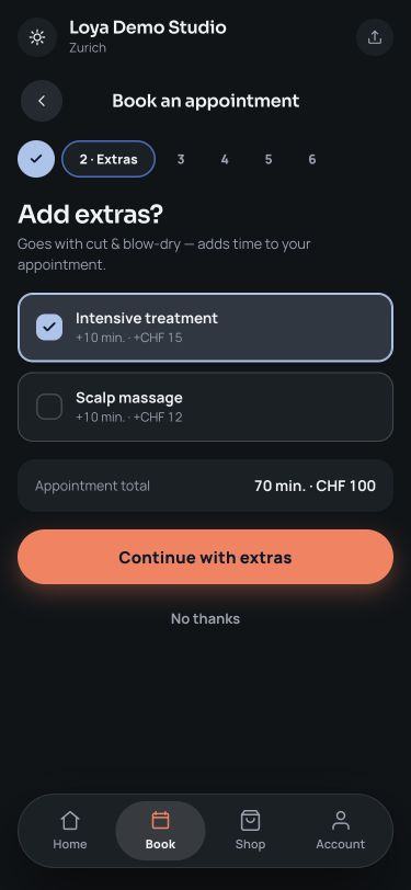 Example from the Loya demo studio